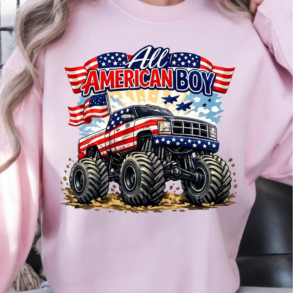 All American Boy 4th Of July Patriotic Graphic Tee 4th July 4