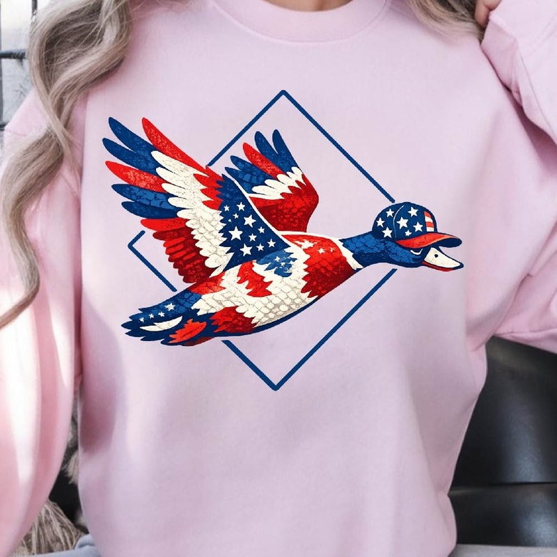 USA Camo Duck 4th Of July Patriotic Graphic Tee 1