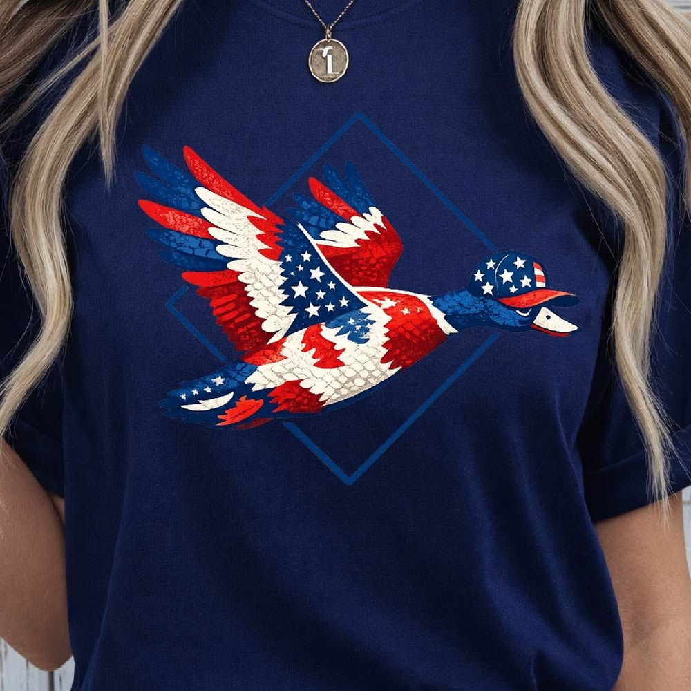 USA Camo Duck 4th Of July Patriotic Graphic Tee 4
