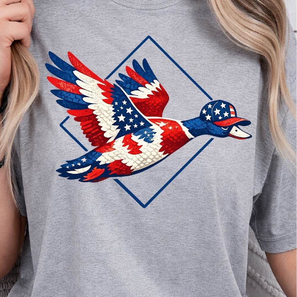 USA Camo Duck 4th Of July Patriotic Graphic Tee 3