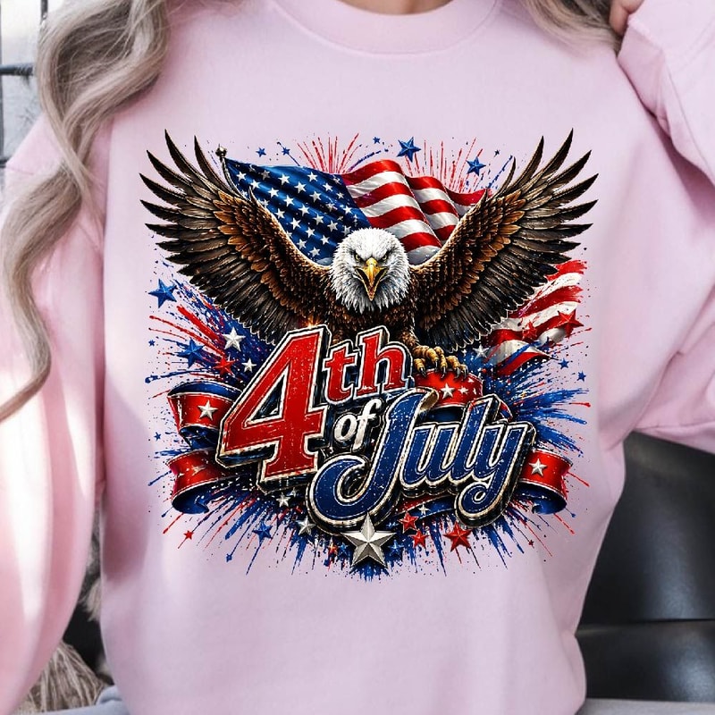 4th Of July Eagle Patriotic USA Graphic Tee 0