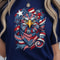 Patriotic Eagle Denim Star American Flag 4th Of July Graphic Tee 2