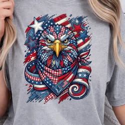 patriotic eagle denim star american flag 4th of july graphic tee