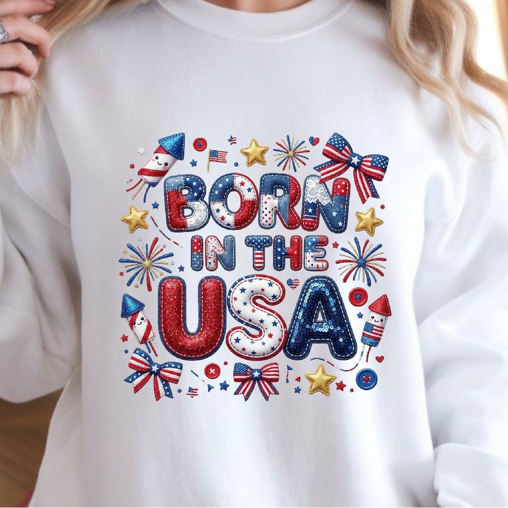 Born In The USA Patriotic Design PNG American Pride Independence Day Clipart 2