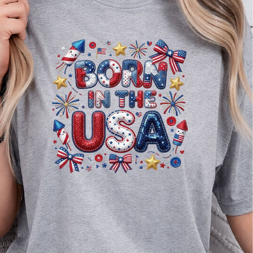 Born In The USA Patriotic Design PNG American Pride Independence Day Clipart 0
