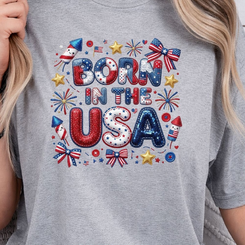 Born In The USA Patriotic Design PNG American Pride Independence Day Clipart 0