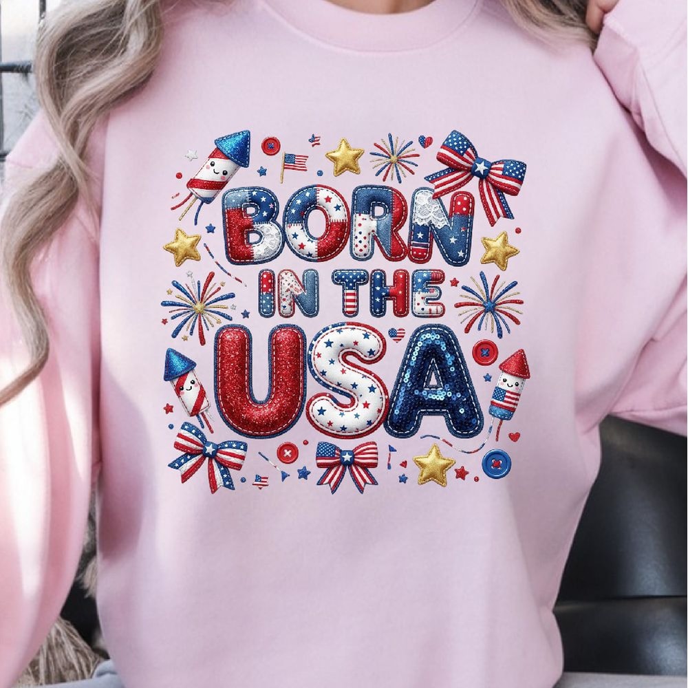 Born In The USA Patriotic Design PNG American Pride Independence Day Clipart 4