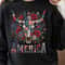 Patriotic Bull Skull American Flag 4th Of July Graphic Tee 2