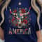 Patriotic Bull Skull American Flag 4th Of July Graphic Tee 4