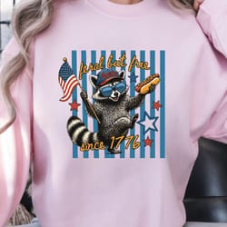feral but free raccoon 4th of july png – patriotic independence day clipart design