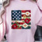 Floral American Flag Patchwork 4th Of July PNG Patriotic Independence Day Clipart Design 2
