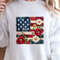Floral American Flag Patchwork 4th Of July PNG Patriotic Independence Day Clipart Design 4
