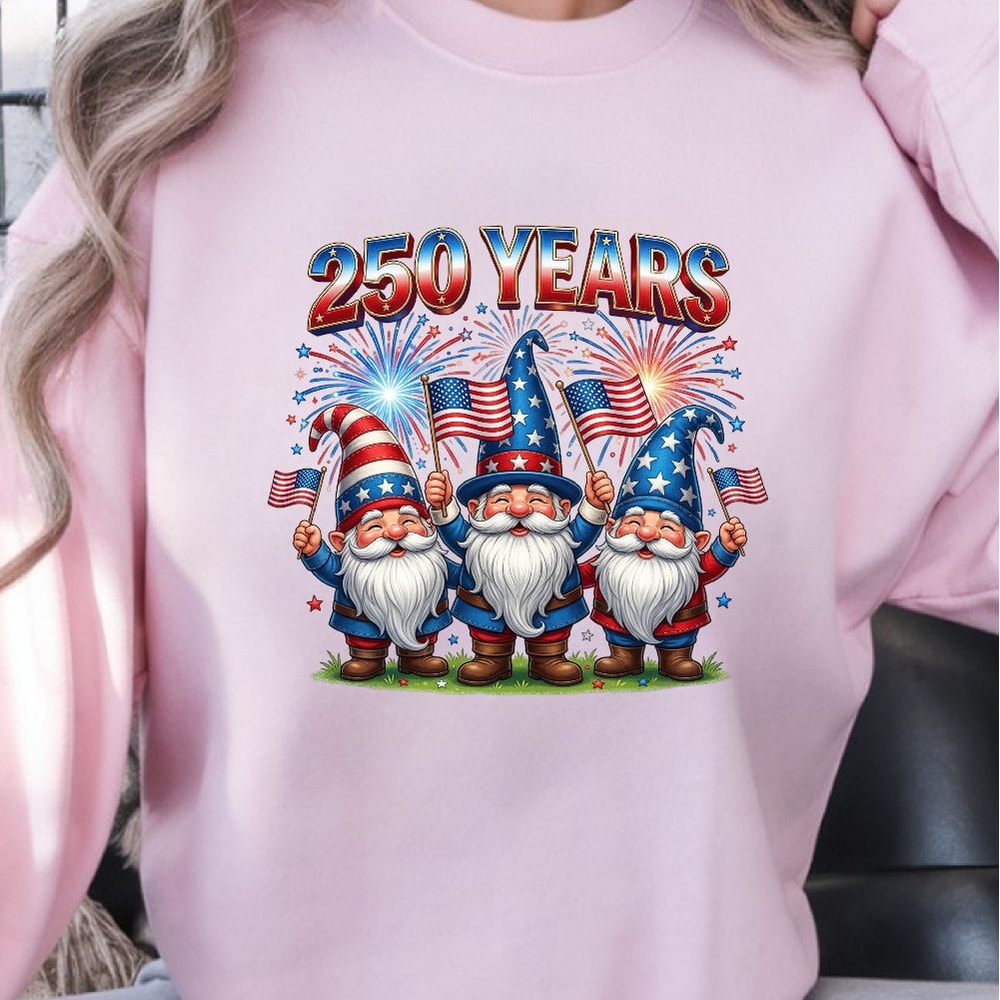 Patriotic Gnomes 250 Years 4th Of July PNG USA Anniversary Independence Day Clipart Design 3
