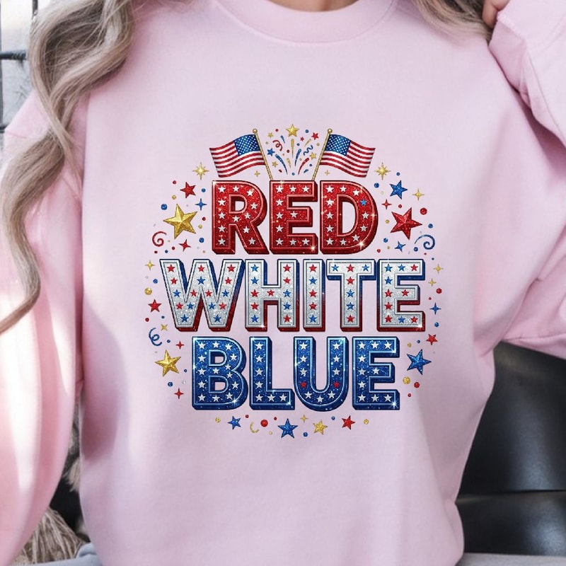 Patriotic Red White Blue 4th Of July PNG Independence Day USA Clipart Design 3