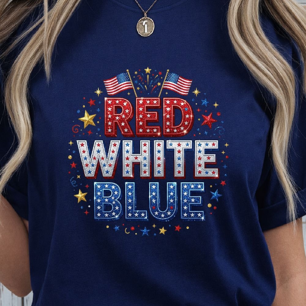 Patriotic Red White Blue 4th Of July PNG Independence Day USA Clipart Design 4