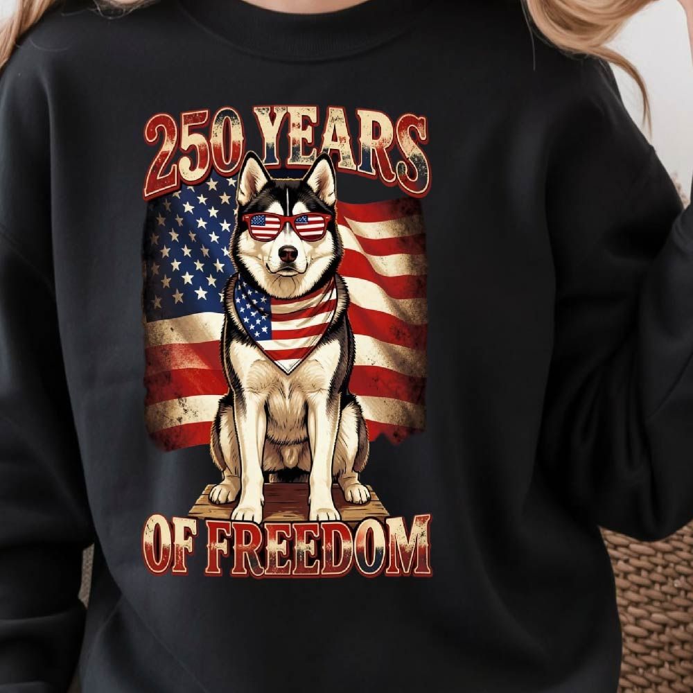 Patriotic Husky 4th Of July Graphic Tee 3