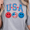 USA Smiley Face Patriotic 4th Of July Graphic Tee 1