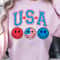 USA Smiley Face Patriotic 4th Of July Graphic Tee 3