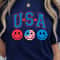 USA Smiley Face Patriotic 4th Of July Graphic Tee 4