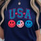 USA Smiley Face Patriotic 4th Of July Graphic Tee 4