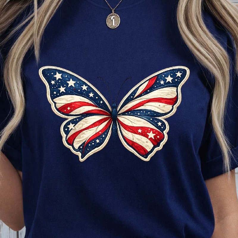 Patriotic Butterfly 4th Of July Graphic Tee 3