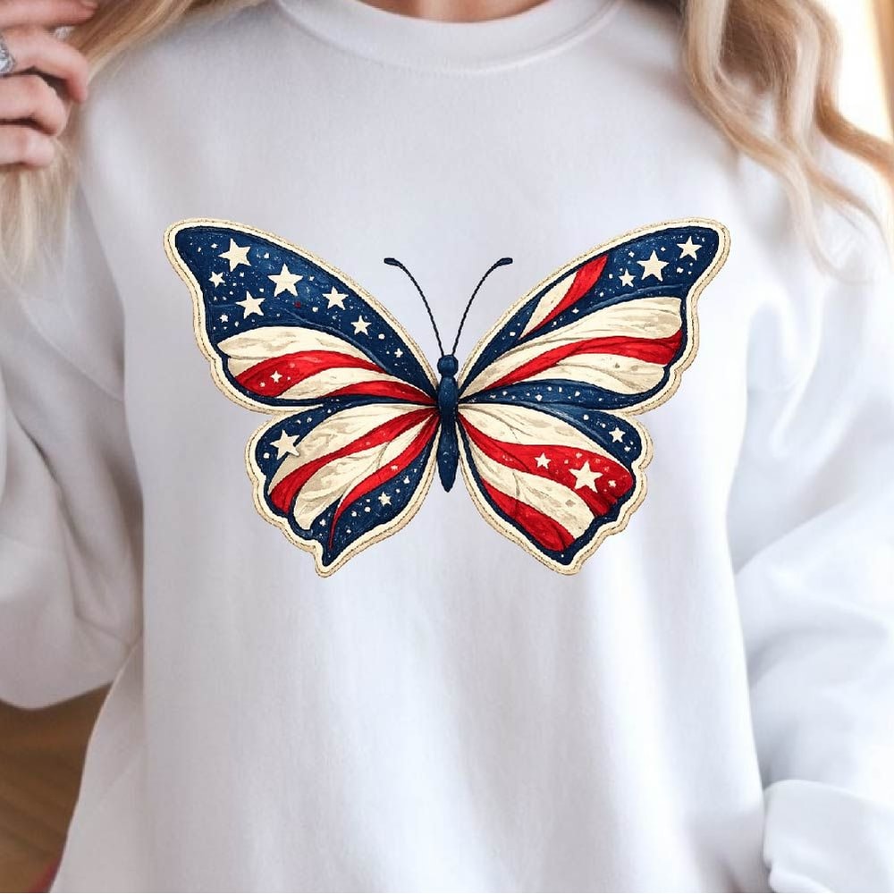Patriotic Butterfly 4th Of July Graphic Tee 4