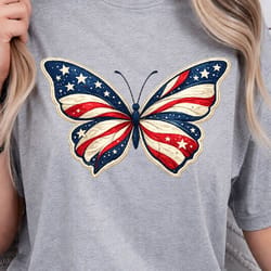 patriotic butterfly 4th of july graphic tee