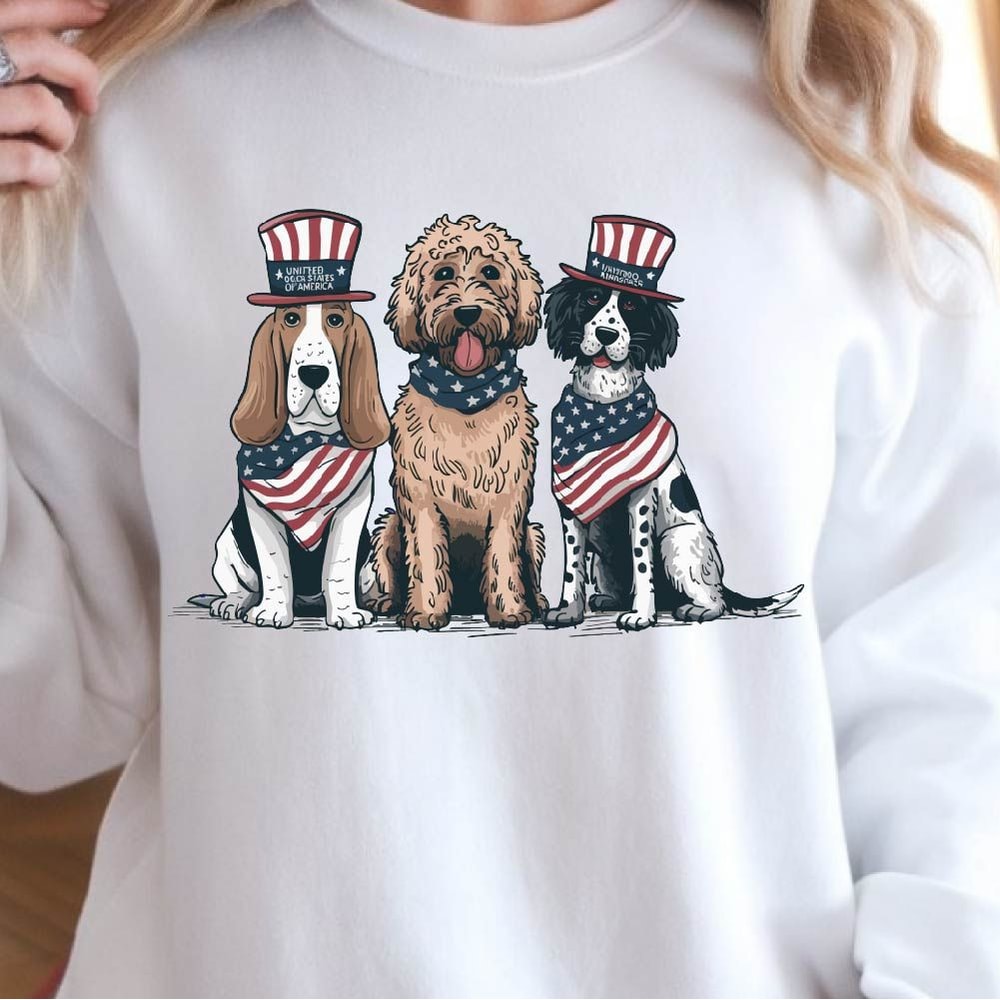 Vintage USA Dogs 4th Of July Graphic Tee 2