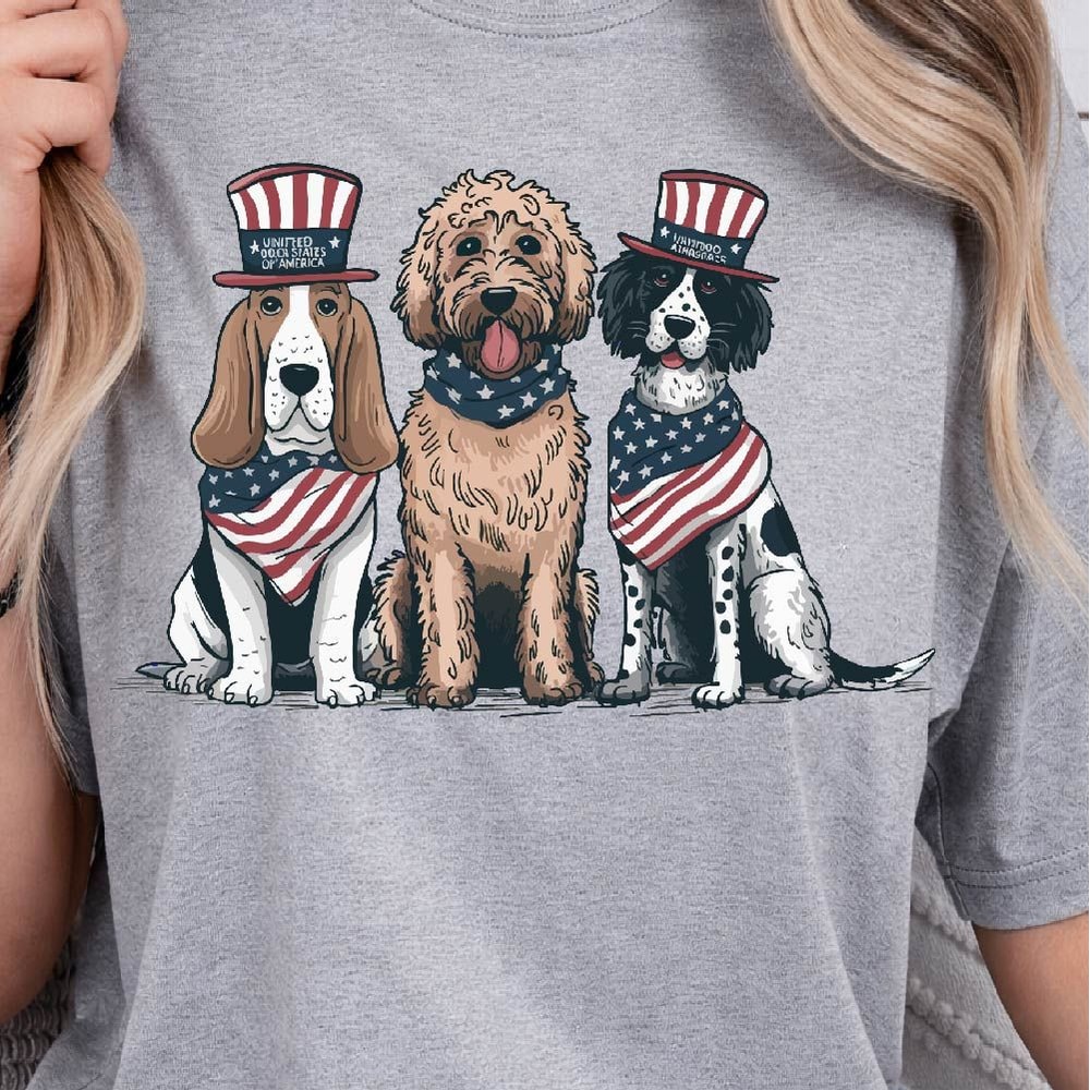 Vintage USA Dogs 4th Of July Graphic Tee 3