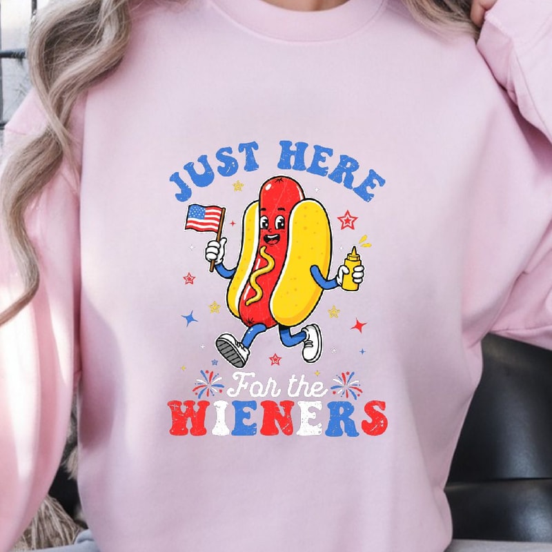 Funny 4th Of July Hotdog Patriotic Graphic TShirt Independence Day BBQ Tee 2