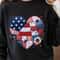Patchwork American Flag Heart 4th Of July Patriotic Shirt USA Independence Day Tee 2