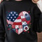 Patchwork American Flag Heart 4th Of July Patriotic Shirt USA Independence Day Tee 2