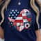 Patchwork American Flag Heart 4th Of July Patriotic Shirt USA Independence Day Tee 0