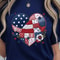 Patchwork American Flag Heart 4th Of July Patriotic Shirt USA Independence Day Tee 0