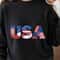 Patchwork USA Letters 4th Of July Patriotic Shirt Independence Day American Flag Tee 0