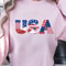 Patchwork USA Letters 4th Of July Patriotic Shirt Independence Day American Flag Tee 2