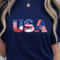 Patchwork USA Letters 4th Of July Patriotic Shirt Independence Day American Flag Tee 3