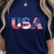 Patchwork USA Letters 4th Of July Patriotic Shirt Independence Day American Flag Tee 3