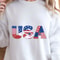 Patchwork USA Letters 4th Of July Patriotic Shirt Independence Day American Flag Tee 4