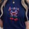 Patriotic America Cherry Bow 4th Of July Shirt Cute USA Flag Independence Day Tee 4