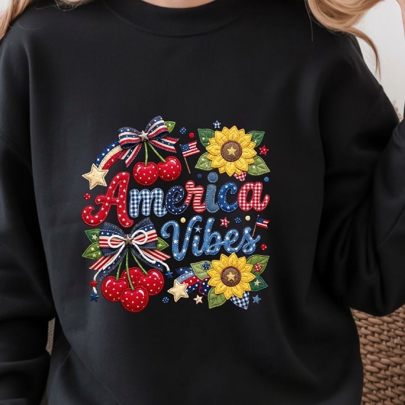 Patriotic America Vibes 4th Of July Shirt USA Independence Day Graphic Tee 2