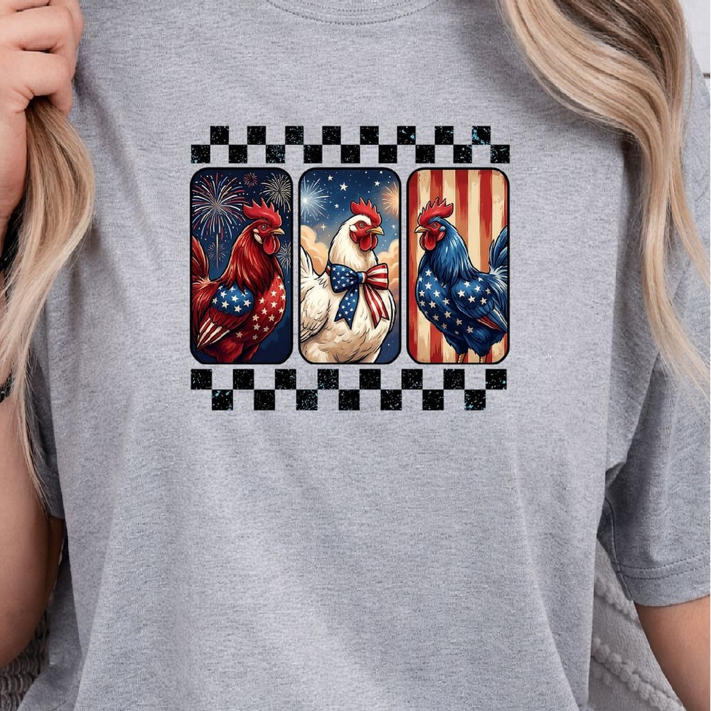 Patriotic Chicken 4th Of July Shirt Funny USA Flag Farm Independence Day Tee 1