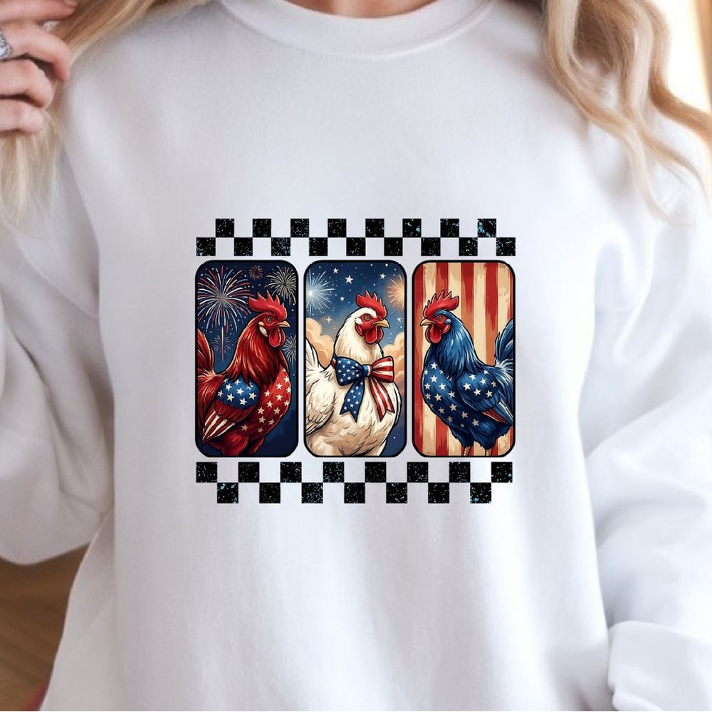 Patriotic Chicken 4th Of July Shirt Funny USA Flag Farm Independence Day Tee 4