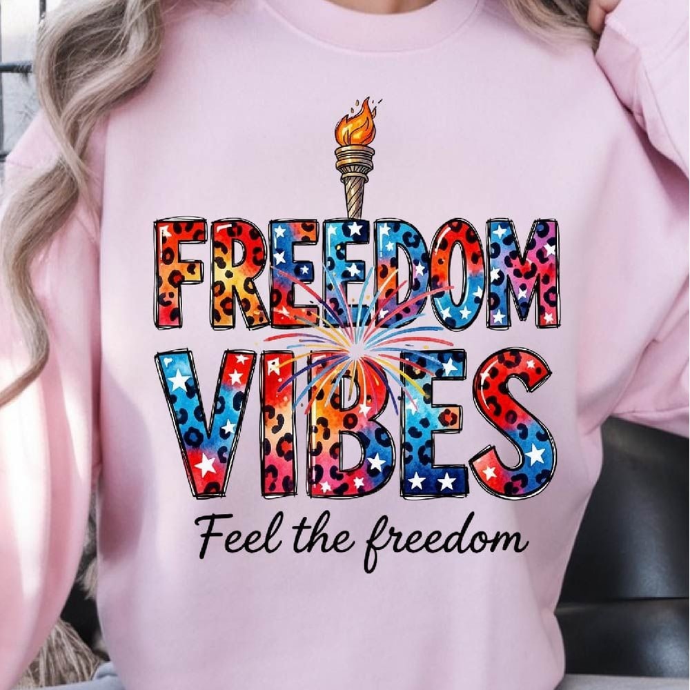 Freedom Vibes 4th Of July Patriotic Graphic Tee 1