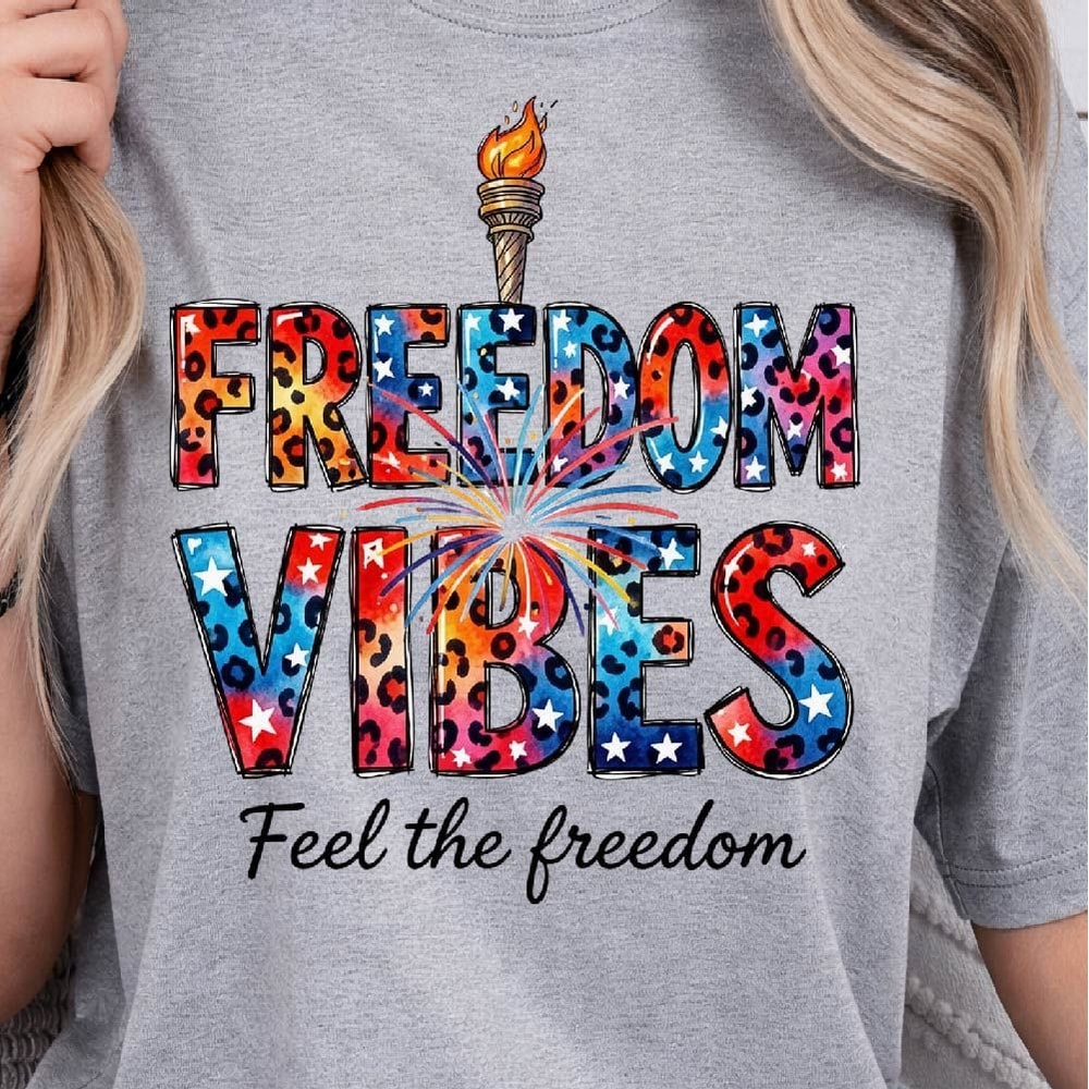 Freedom Vibes 4th Of July Patriotic Graphic Tee 3