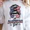 All American Girl Messy Bun 4th Of July Graphic Tee 1