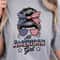 All American Girl Messy Bun 4th Of July Graphic Tee 0