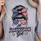 All American Girl Messy Bun 4th Of July Graphic Tee 0