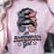 All American Girl Messy Bun 4th Of July Graphic Tee 2
