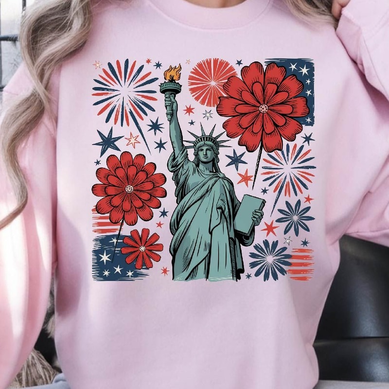 4th Of July Statue Of Liberty America Graphic Tee 3